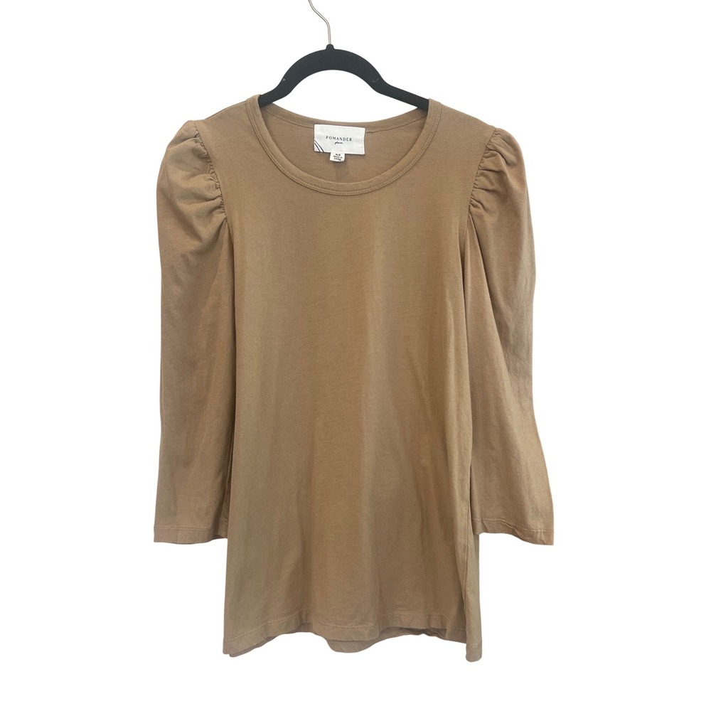 Pomander Place Womens Short Sleeve Crew Neck T-Shirt Camel Brown Tan Size Medium